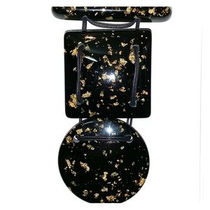 🌸geometric black gold  necklace Carlos Sobral 🌹